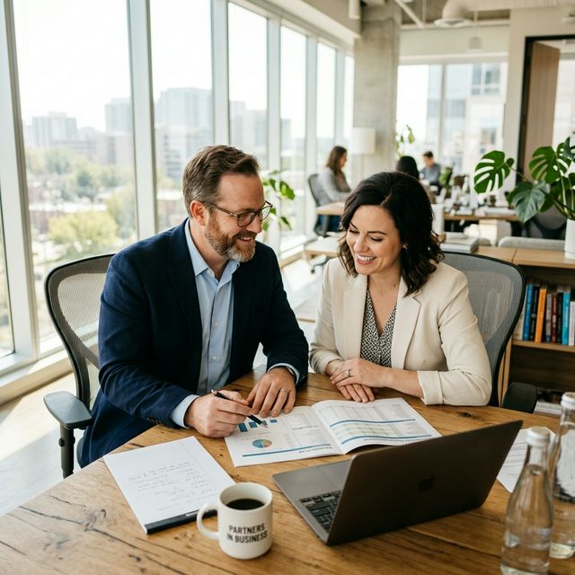 Team reviewing documents